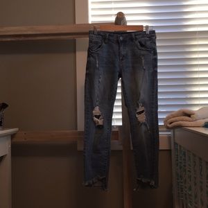 Super cute medium wash jeans with rips! SALE